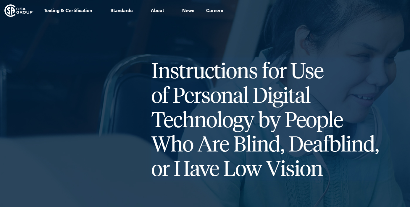 Instructions for Use of Personal Digital Technology by People Who Are Blind, Deafblind, or Have Low Vision