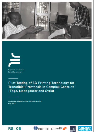 Pilot Testing of 3D Printing Technology for Transtibial Prosthesis in Complex Contexts (Togo, Madagascar, Syria)
