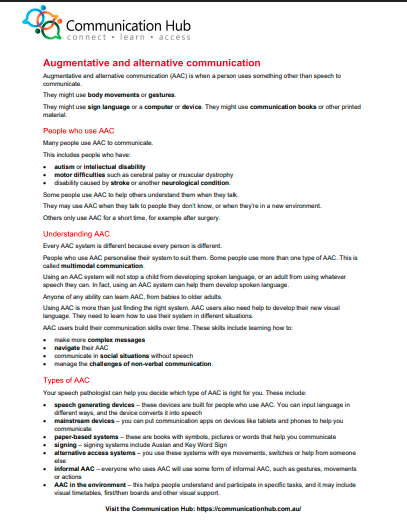 Augmentive and alternative communication