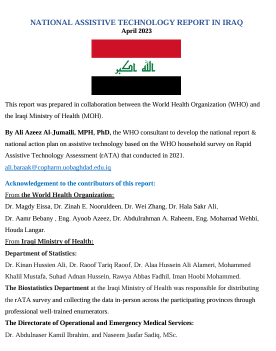 National Assistive Technology Report in Iraq