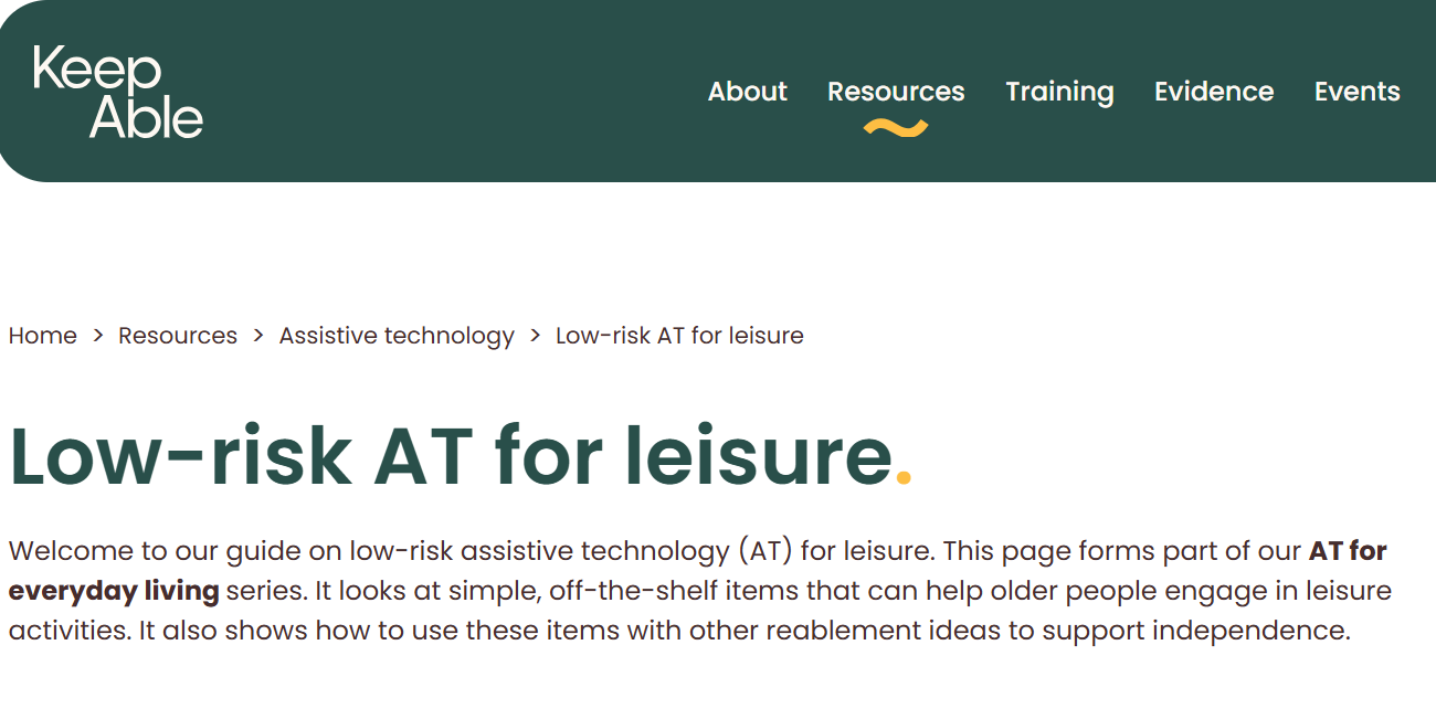 Low-risk AT for leisure