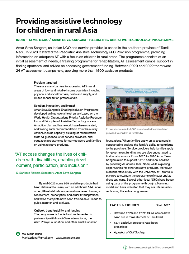 Providing assistive technology
for children in rural Asia