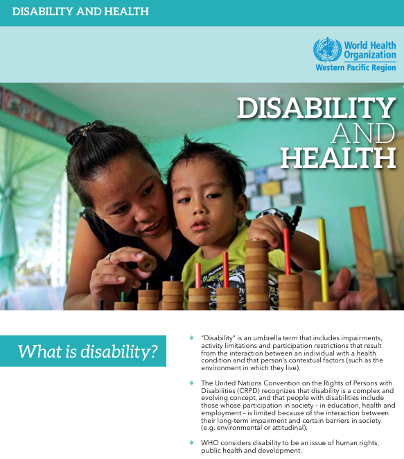 Disability and rehabilitation in the Western Pacific: Factsheet
