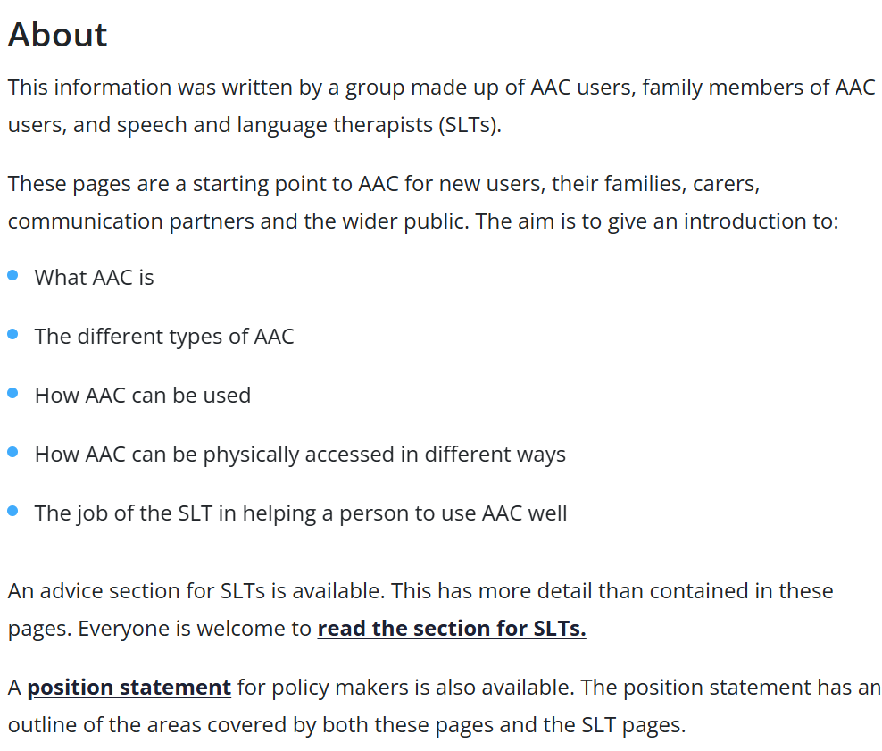 Augmentative and alternative communication (AAC) – guidance