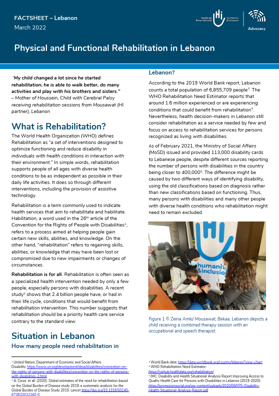 Physical and Functional Rehabilitation in Lebanon