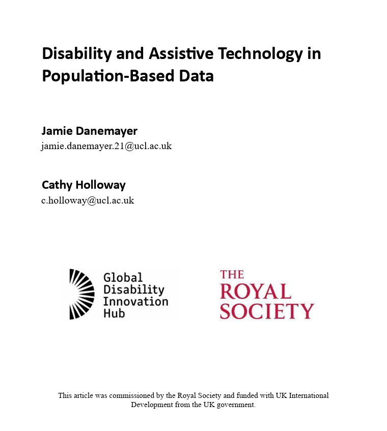 Disability and Assistive Technology in Population-Based Data  