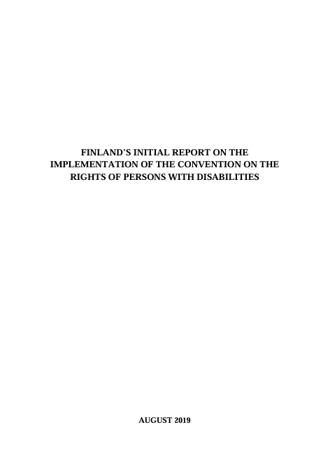 Finland's initial report on the implementation of the convention on the rights of persons with disabilities
