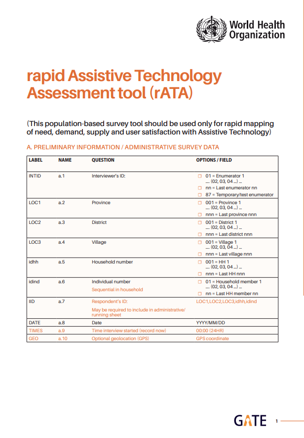 Rapid assistive technology assessment tool (rATA)